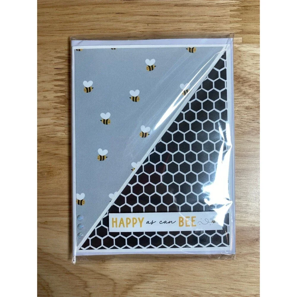 Bee Greeting Card Handmade A2 Card – All Occasion Blank Card